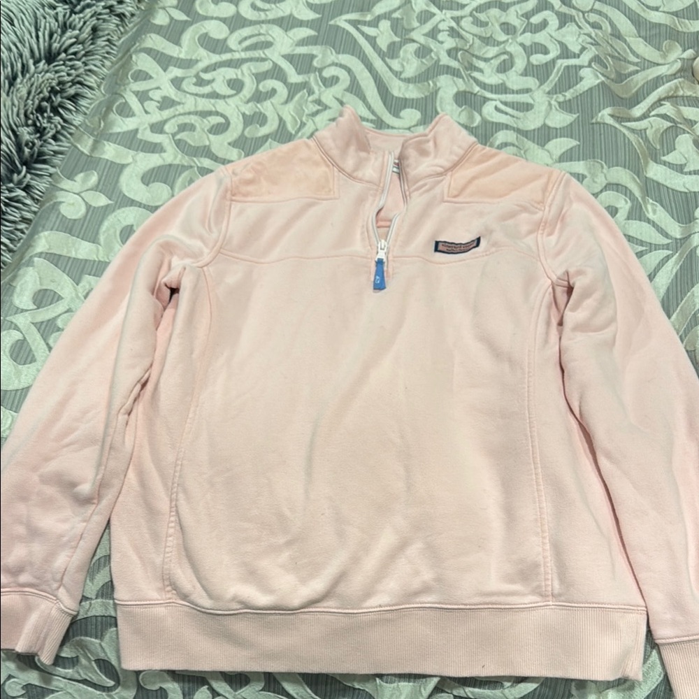 Pink Vineyard Vines Quarter-Zip Pullover